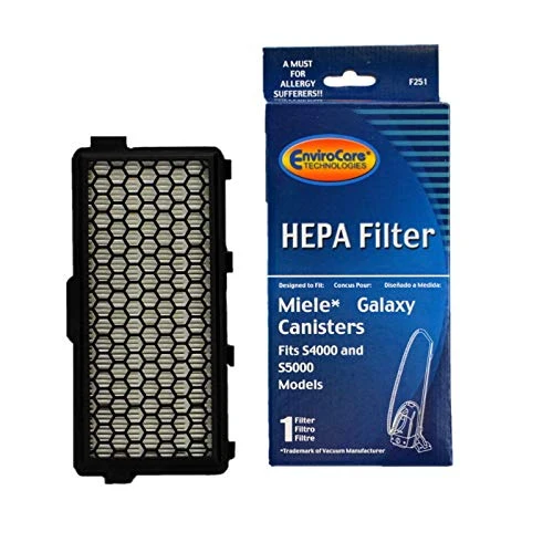 Replacement for Miele SF-HA 50 Active HEPA filter for Models S4000, S5000, S6000, & S8000, S4, S5, S6, & S8 Models, 4 Tabs at back