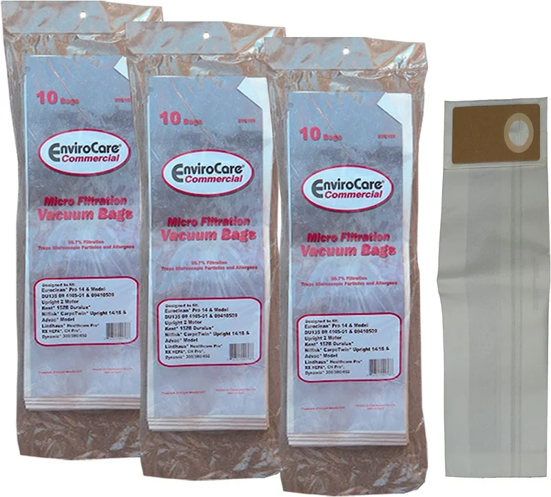30 Commercial Euroclean Pro, Kent, Nilfisk, Advac, Lindhaus 09410509 Upright Vacuum Cleaner Bags Model Pro 14 DU135