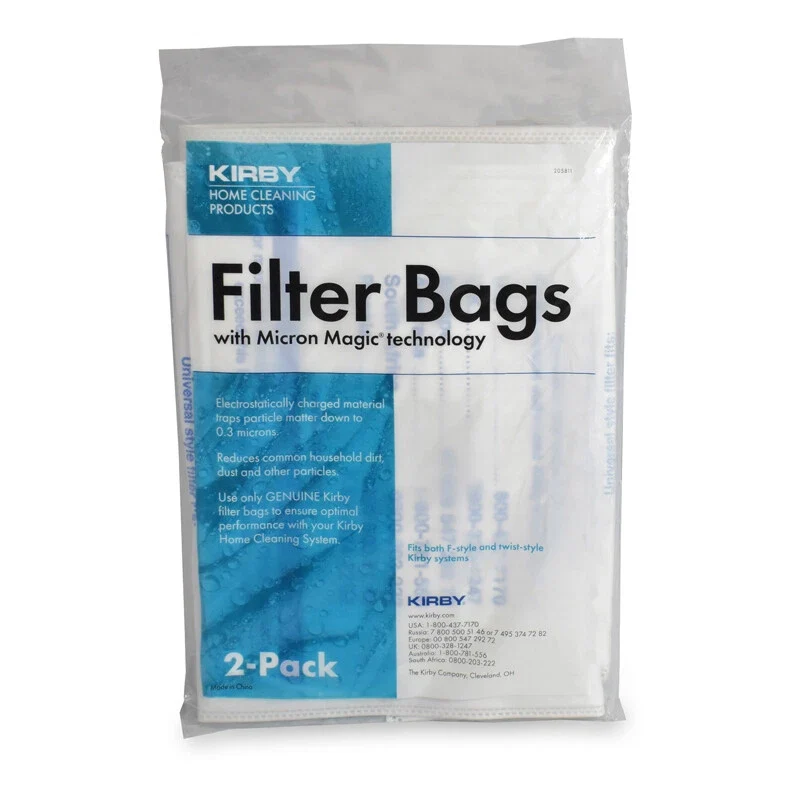 Kirby Style F Allergen Reduction Bags 205808 ,205811A - 2 Pack - Genuine