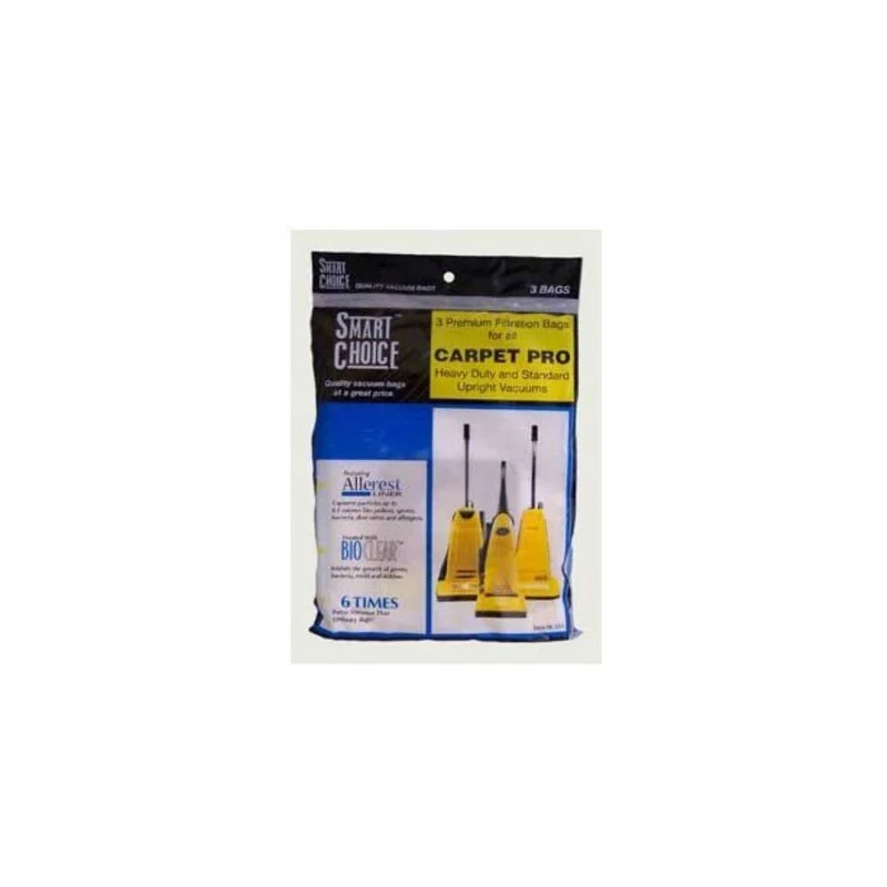 Carpet Pro 06.153 / FB06153 Upright Vacuum Bags for CPU Uprights- Genuine -3 pack
