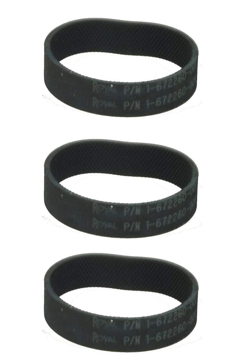Genuine Royal Upright Vacuum Cleaner Belt, Part Number 1-672260-001, Made by Kirby, 3 FLAT Belts in pack