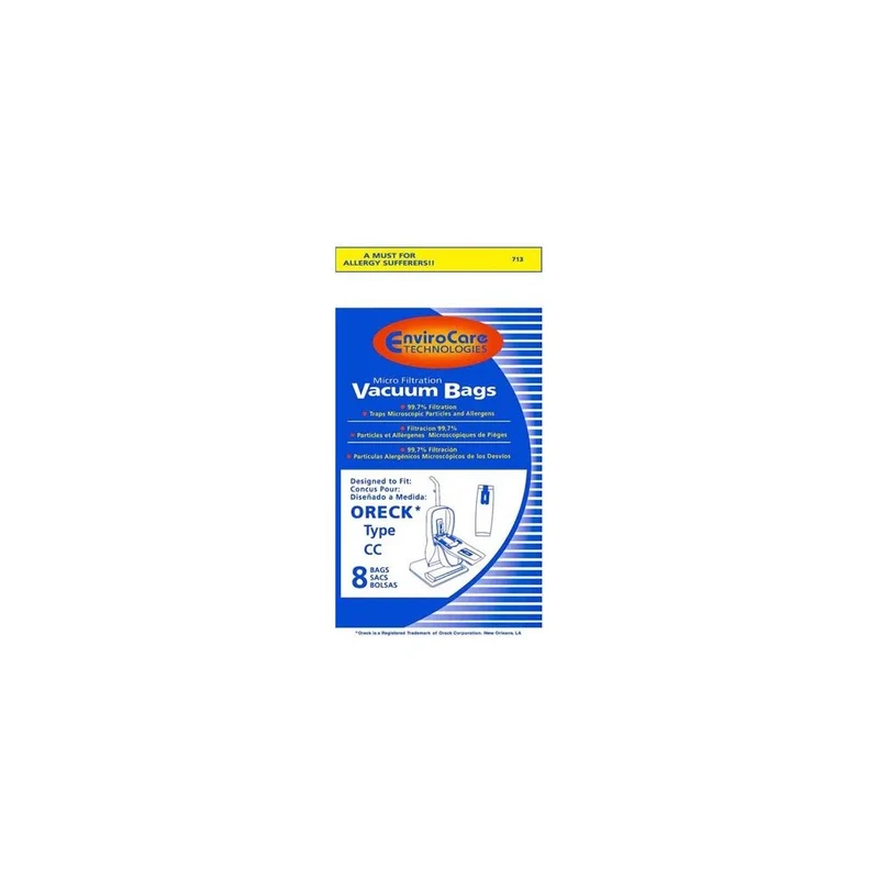 Oreck PK2008 Type CC Upright XL Bags *NEW* with Docking System- 8 Pack