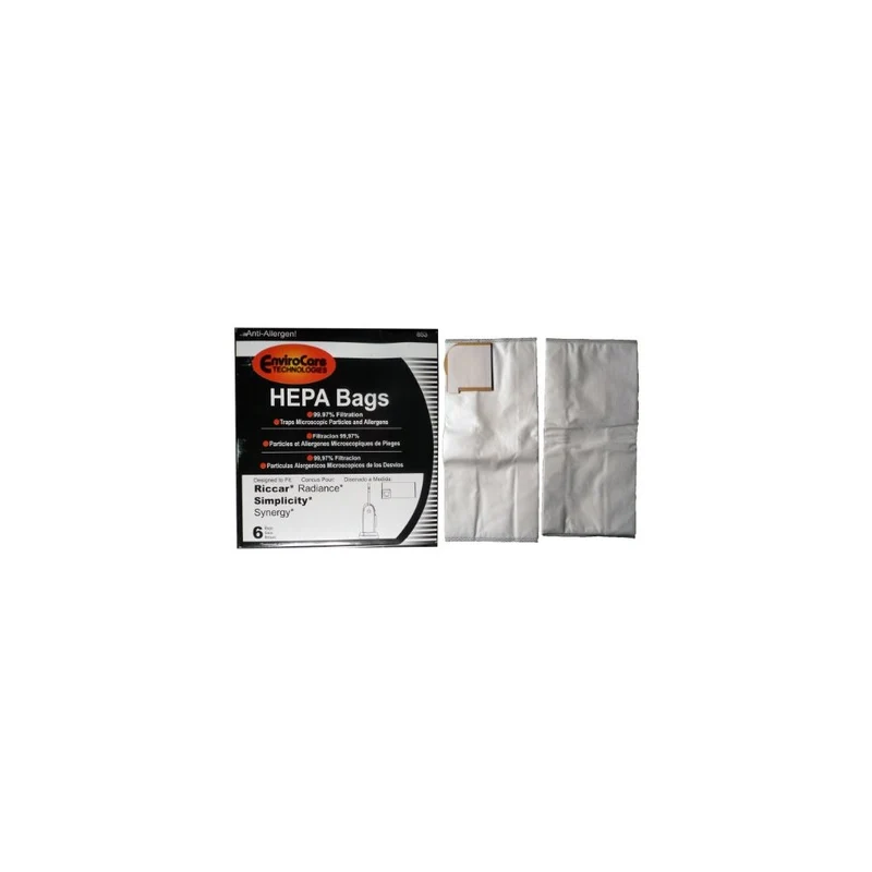 12 Riccar Radiance Simplicity Synergy X9 Hepa Vacuum Bags, Upright Vacuum Cleaners, RSLP-6, S9-6, S9-6. Number SXH-