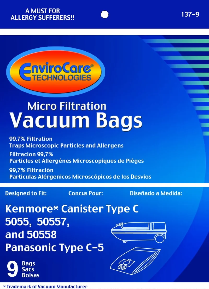 18 Kenmore 50558, 5055, 50557 Micro Filtration Canister Vacuum Bags