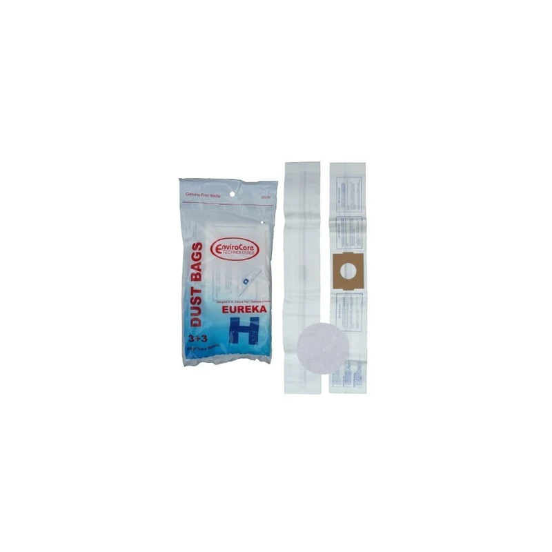 6 Eureka H Canister Vacuum Bags + 2 Filters 52323, Roto-Matic Powerteam Series, Princess, Mighty Mite Vacuum Cleane