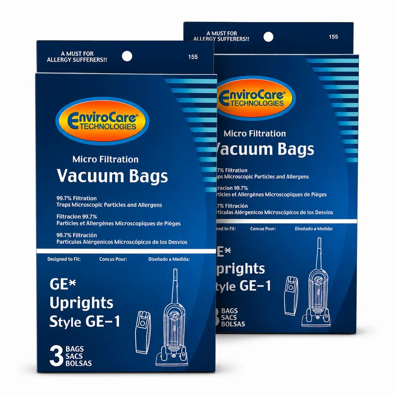 General Electric / Walmart GE-1 MicroLined Upright Vacuum Cleaner bags - 6 pack