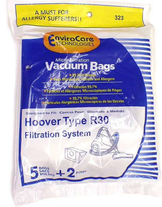 Hoover R30 Vacuum Bags and 2 filters 40101002- Generic - 5 bags + 1 filter / pack