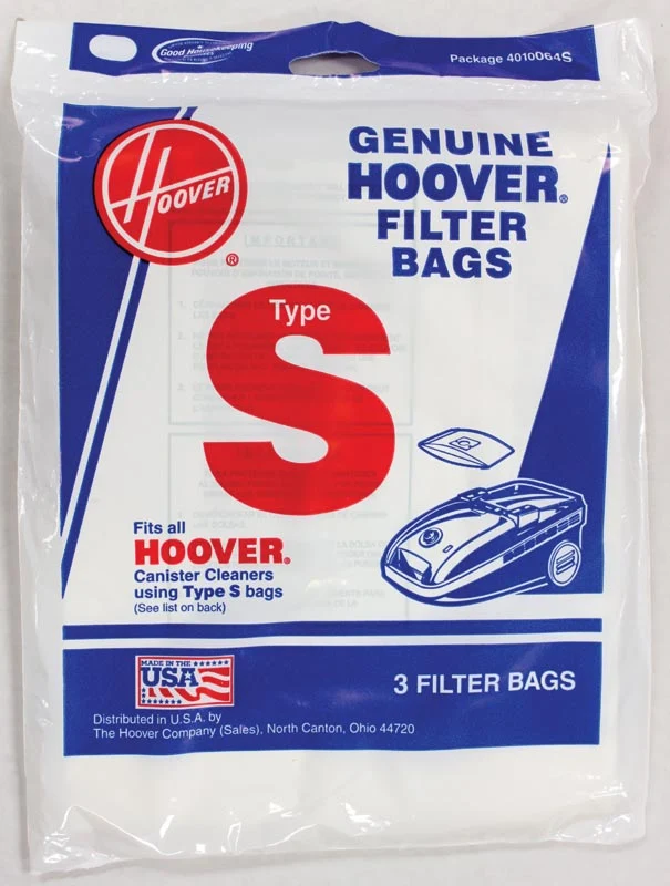Hoover S Vacuum Bags 4010064S - Genuine - 3 pack