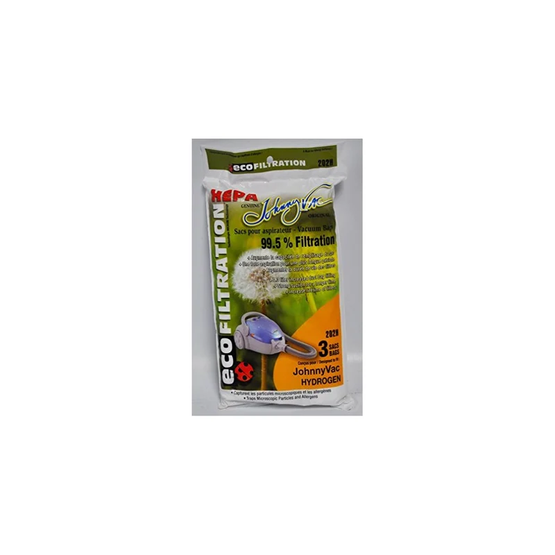Johnny Vac Hydrogen H2 and Fusion HEPA Vacuum Bags 3 Pack 202H