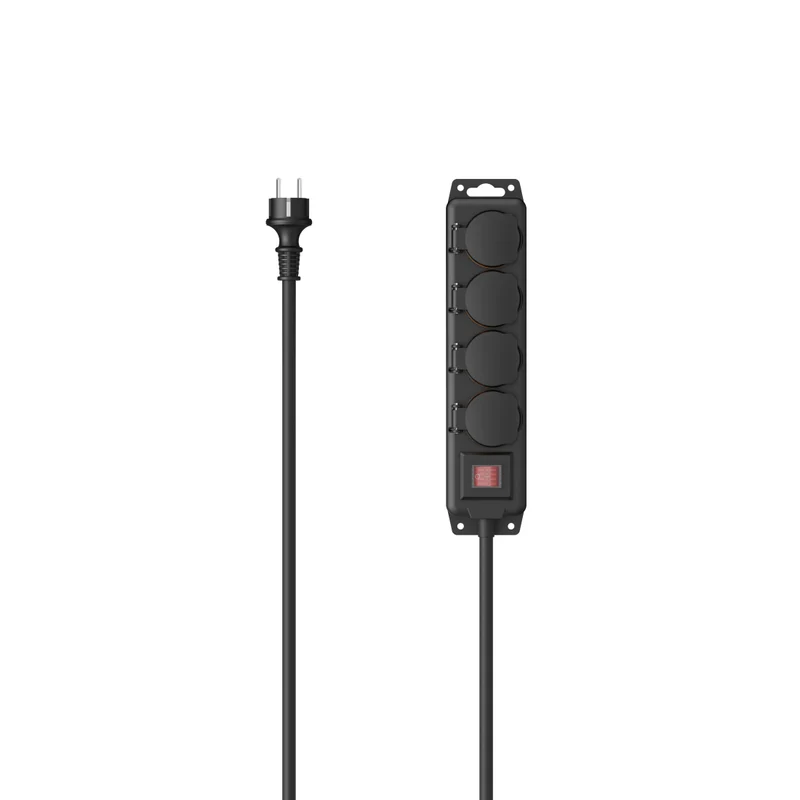 Hama 00223064 förlängningssladdar 4 m 4 AC-utgångar Utomhus Svart