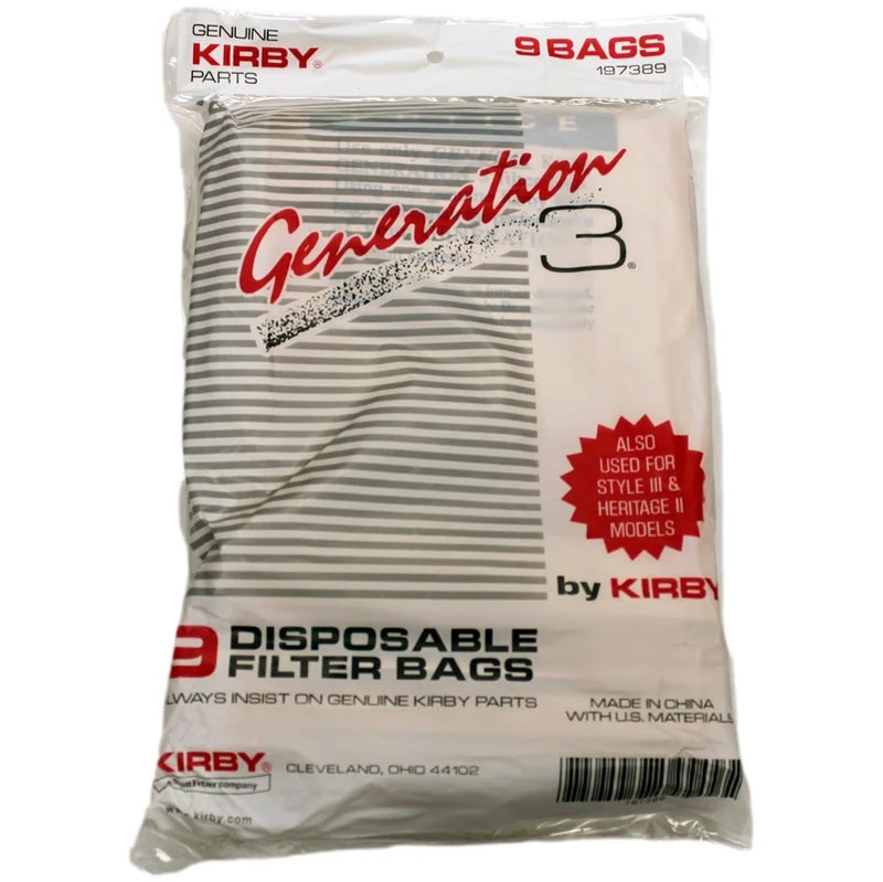 Kirby Heritage ll, Legend Generation 3 vacuum cleaner bags- 9 Pack