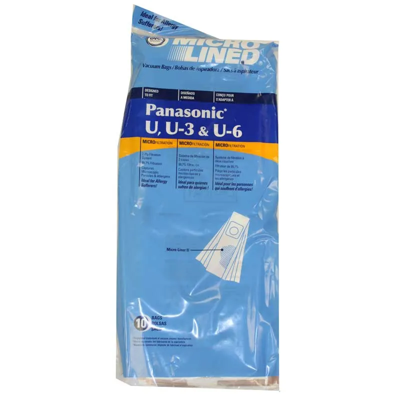Replacement MC-115PT Panasonic U-3 Micro-Lined Vacuum Bags- 9 pack