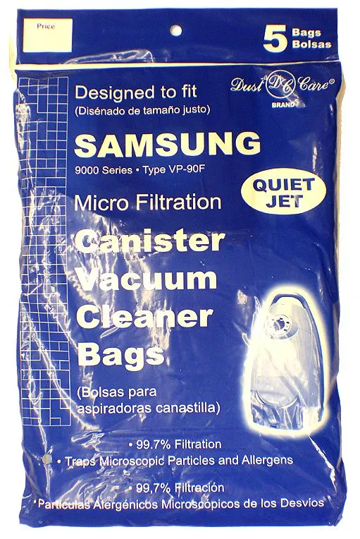 Samsung VP-90F Series 8000 & 9000 Quiet Storm, Quiet Jet Bags- Generic - 5 pack
