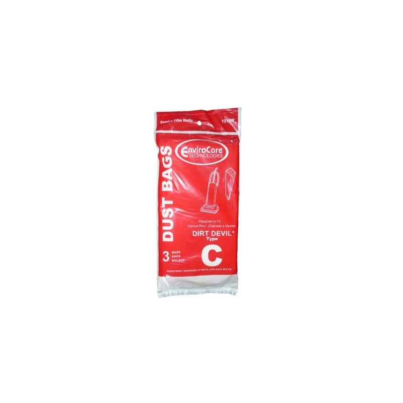 12 Royal Dirt Devil Type C Vacuum Bags, MVP Upright Vacuum Cleaners, 3-727075-001, 3727075001, 727075, 3-700147-001