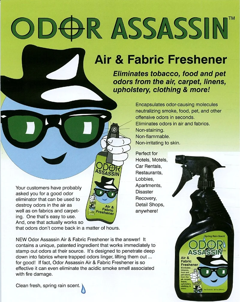 Odor Assassin Air & Fabric Odor Eliminator Spring Rain Scent - 32 Oz Spray Bottle (1)