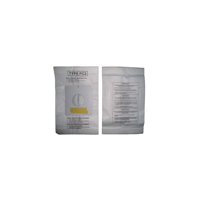 5 Sharp Canister Type PC-2 Vacuum Cleaner Allergy Bags, EC-10PC2, EC-05PC2 EC-PC4, EC-6312P, EC7314P, 6311, EC-63,