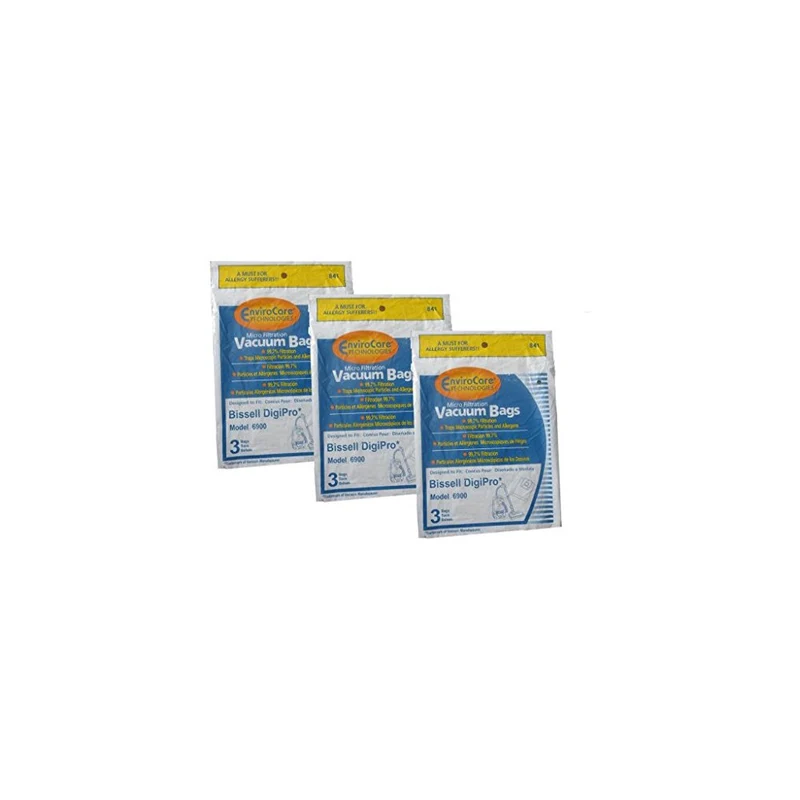 9 (3 Pkgs) Type 32115 Bissell Digi-Pro Allergy Vacuum Cleaner Bags 6900 Series. Also substitute for LG Samsung VP-7, 841