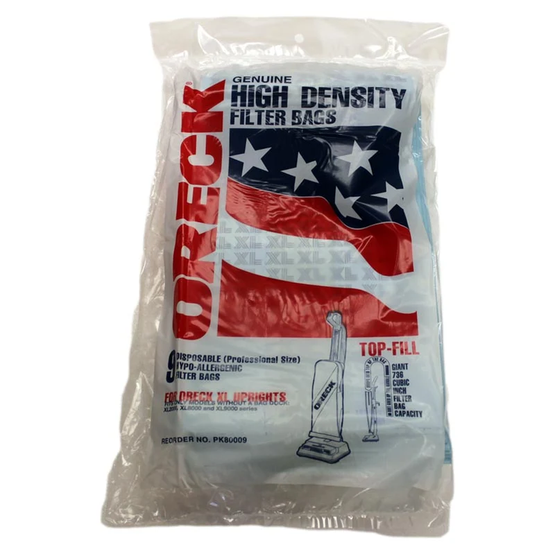 Oreck XL High Density Top Fill Vacuum Bags without Docking System - Genuine - 9 pack