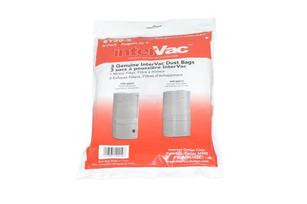 InterVac Y20 Vac Dust Bags And Filter for CondoVac IVD660 5/pk #Y20-3, Y2O-3, Y203