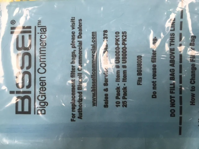 Bissell Big Green Lightweight Commercial Upright Vacum Cleaner Bags 10 Pk, White Bags Replaces # U800PK10, AK12109-OPPP