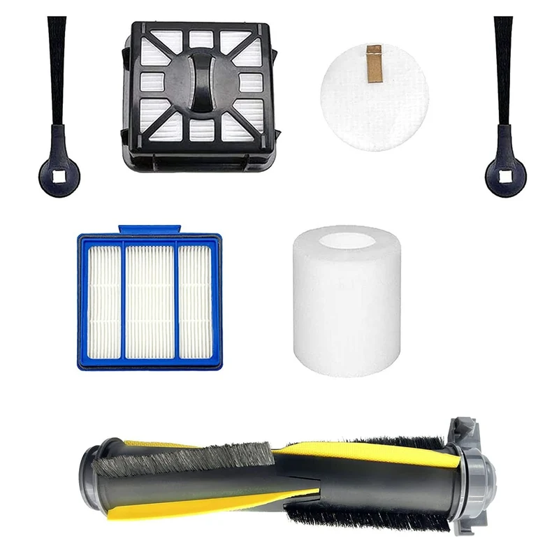 Replacement Kit for Shark IQ Robot Vacuum R101 R101AE RV1001 RV1001AE UR1005AE (1 Hepa Filter +1 Base Filter+1 Foam Filter set + 2 Side Brushes)