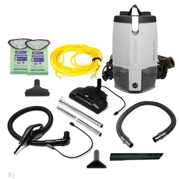 ProTeam ProVac FS 6, 6 qt. Backpack Vacuum w/ Commercial Power Nozzle Tool Kit - 107461