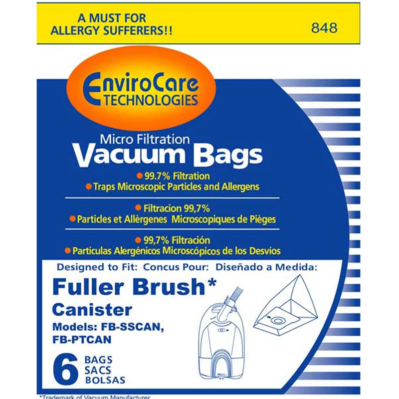 Fuller Brush canister vacuums Bags, #848 - 12 Pack