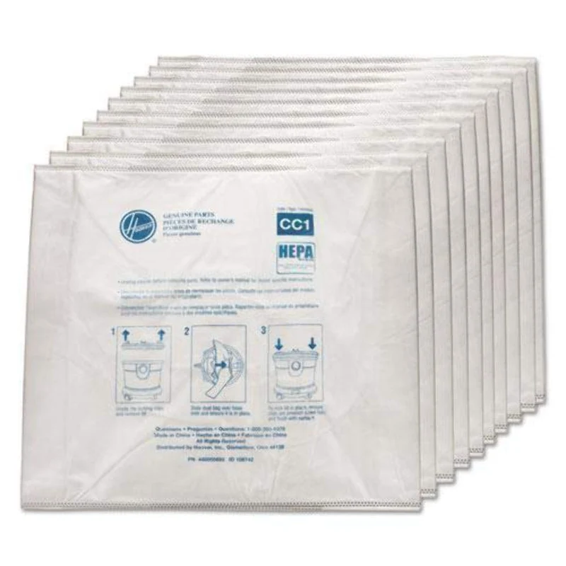 Hoover Type CC1 HEPA Vacuum Bag for Hushtone Canister Vacuums Fits CH32008 - 10/pk - #AH10363
