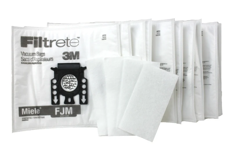 Replacement FJM Synthetic Cloth Vacuum Cleaner Bags for Miele Canister Vacuums 9 Bags + 2 Filters