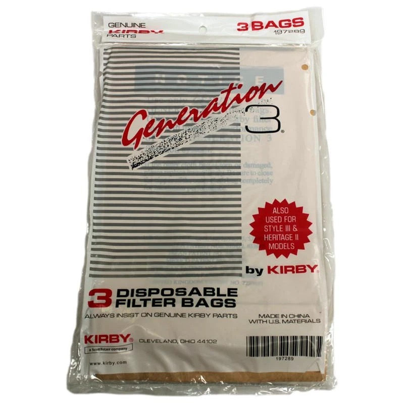 Kirby Generation 3 Bags - Genuine - 3 Pack. Kirby Part 197289, 190684S