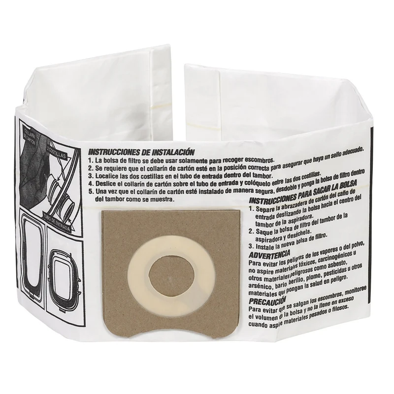 2 ProTeam WORKSHOP Wet Dry Vacuum Bags WS32045F Fine Dust Collection Shop Vacuum Bags for 3 to 4.5 Gallon