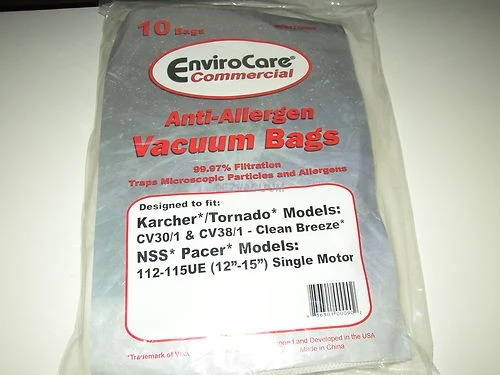 NSS Pacer 112-115 UE Single Motor Vacuum Bags - 10/pk