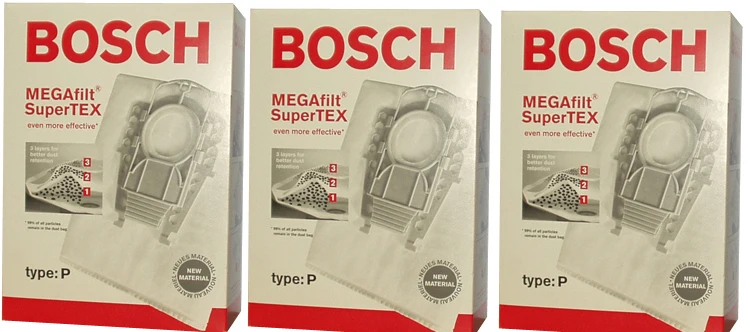 Bosch Style P Vacuum Cleaner Bags BBZ52AFP2U - 3 Pack Bundle