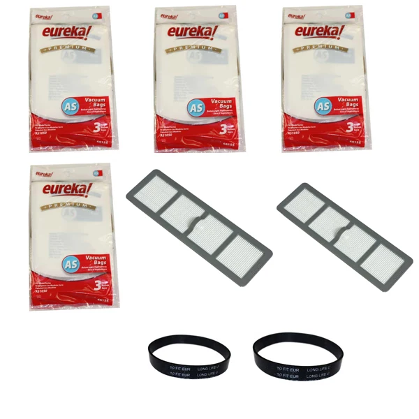 Eureka AirSpeed 1 Year Maintenance Kit - Genuine, 12 AS Bags, 2 EF6 Filters, 2 Style U Belts