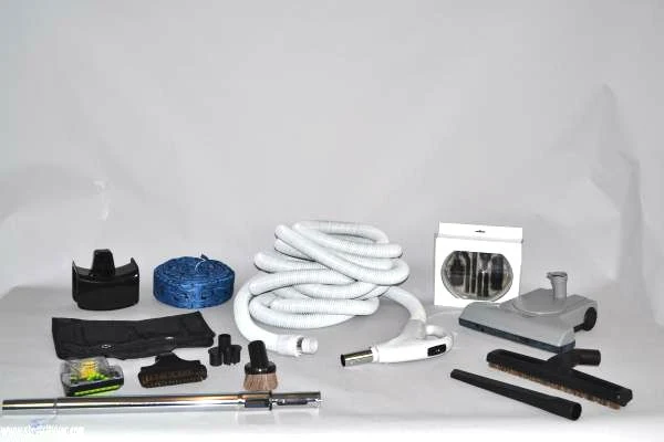 Central Vacuum 30 Foot Low Voltage Attachments Kit with Turbo Cat Assembly