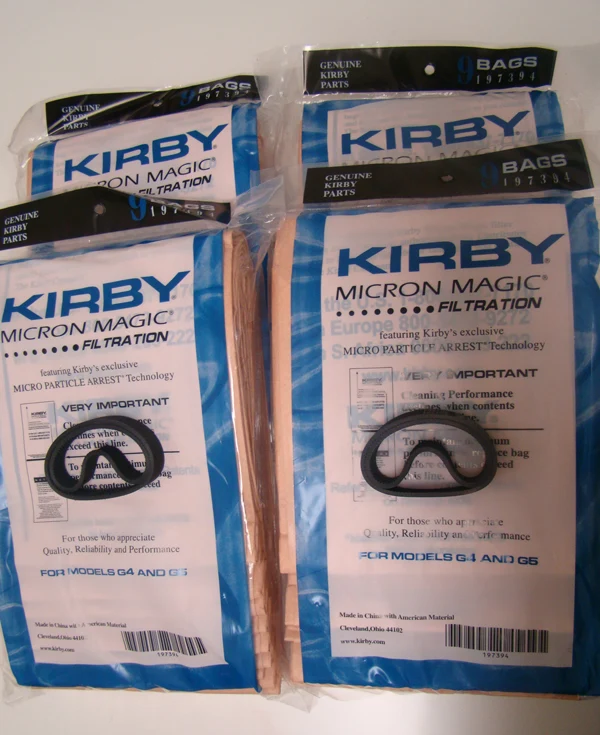 Kirby G4 G5 Micron Magic Vacuum Bags 197394 - Genuine - 36 Bags + 4 FREE belts