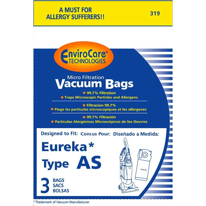 Eureka AS1050 Vacuum Bags Type AS- 3 Bags