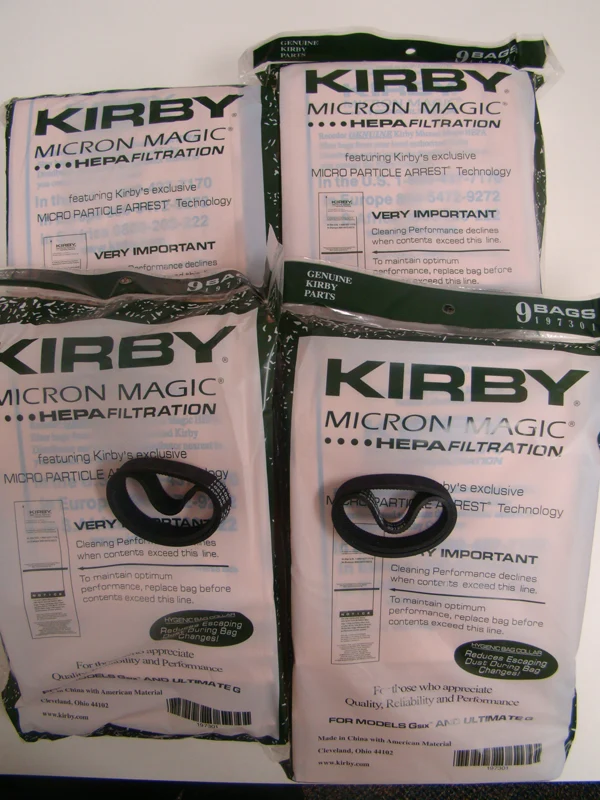 Kirby G4, G5, G6 Ultimate G Vacuum Bags 197301, 197394 - Genuine - 36 Bags + 4 FREE belts