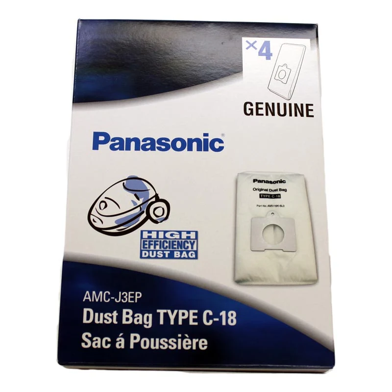 Replacement Panasonic AMC-J3EP Type C-18 Vacuum Bags for MC-CG800 - 4 Pack