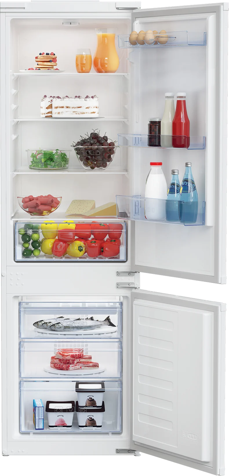 Beko BCSA285K4SN kombinerad kyl/frys Inbyggd 271 l Vit