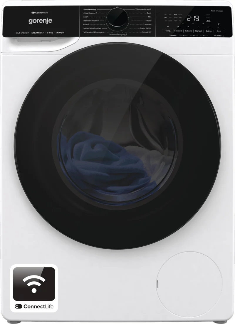 Gorenje WPNA84A2TS tvättmaskin Frontmatad 8 kg 1400 RPM Svart
