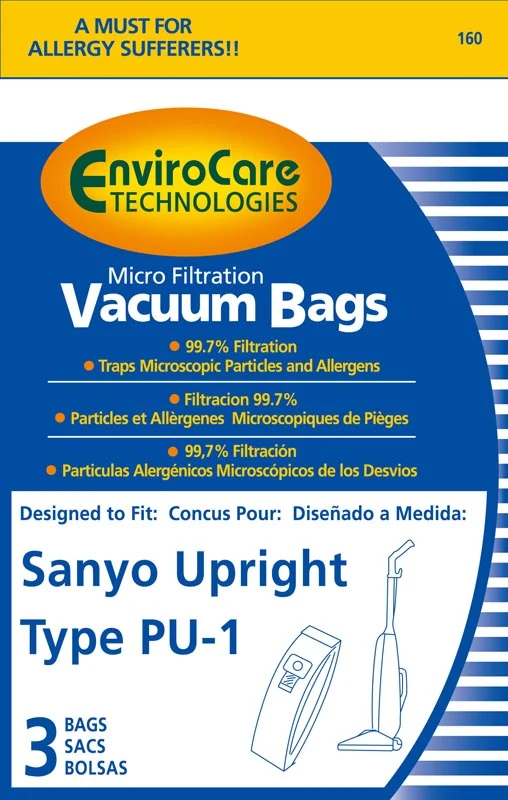 Sanyo SCPU1 Performax Series Vacuum Cleaner Bags - 3 Pack