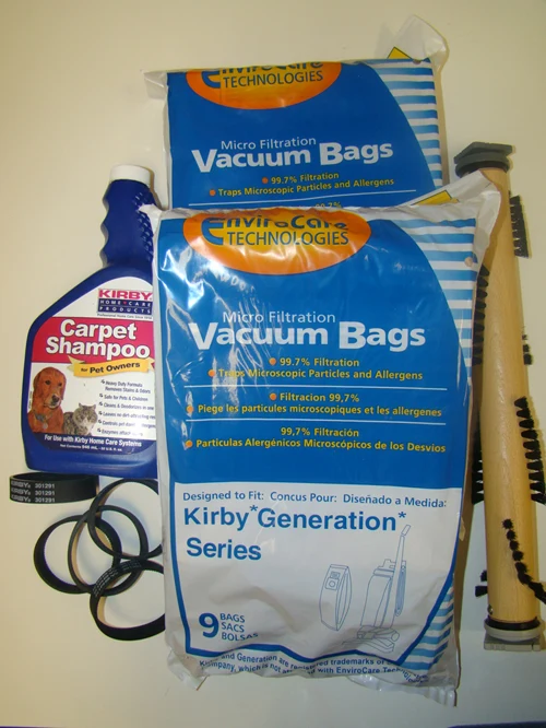 Kirby Generation 3, 4, 5, 6 Maintainence Kit - 18 bags, 5 belts, 1 Shampoo 1 Brushroll