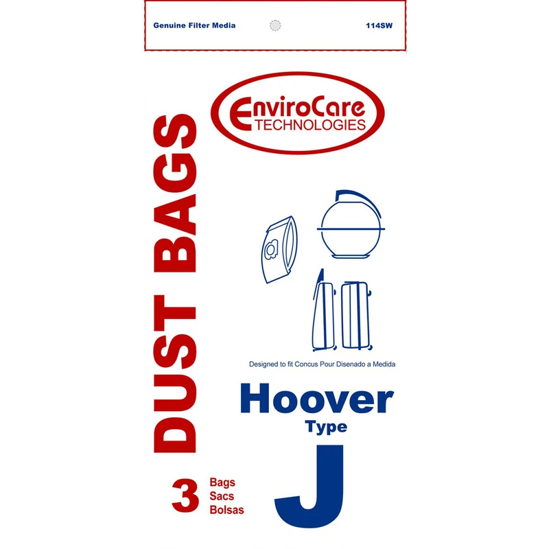 Hoover Type J Vacuum Cleaner Bags Replaces 4010010J - 3 Pack