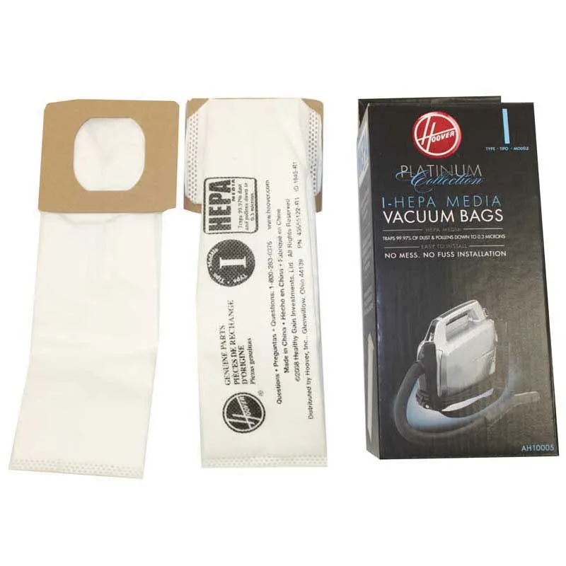 Hoover Type I Hepa Vacuum Bags for Hoover Platinum Canister UH30010COM. Genuine Part AH10005 - 2 Bags in a pack Also replaces 20-50051