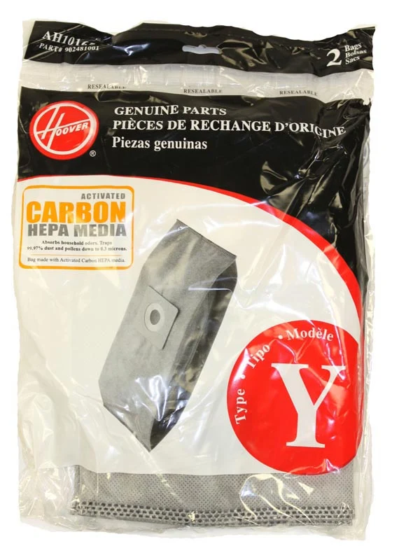 Hoover AH10165, 902481001 Type Y Carbon HEPA Media Vacuum Cleaner Bags - 2 Bags