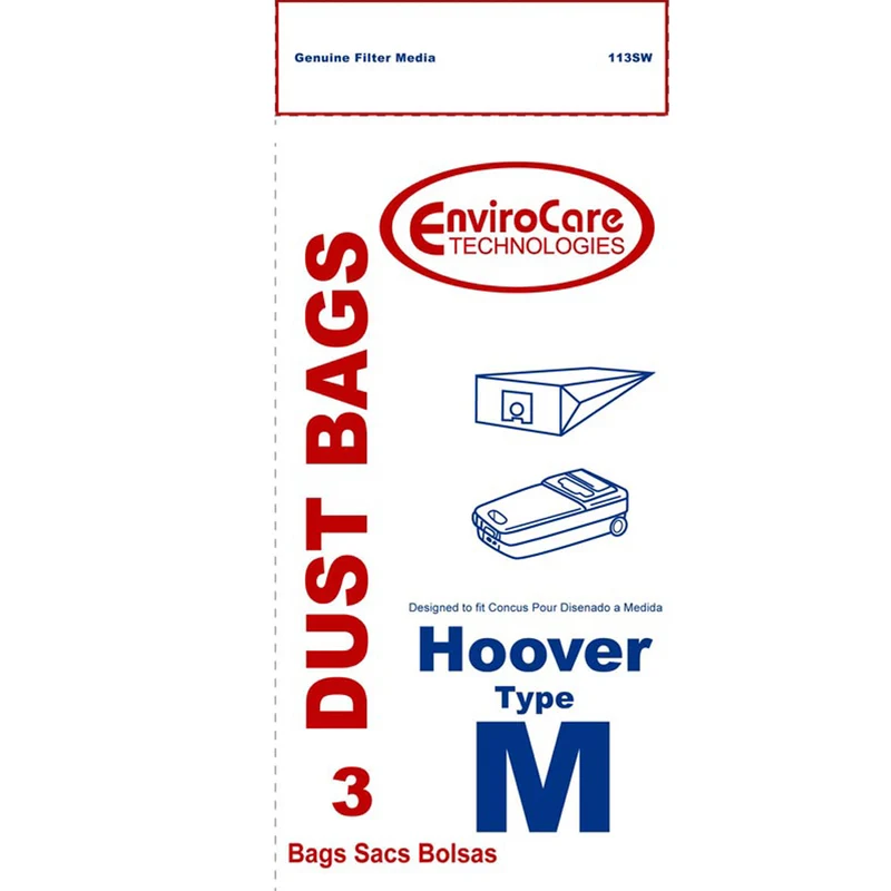 Hoover M Vacuum Cleaner Bags 4010037M for Dimension Canister - 3 Bags in a Pack - Generic