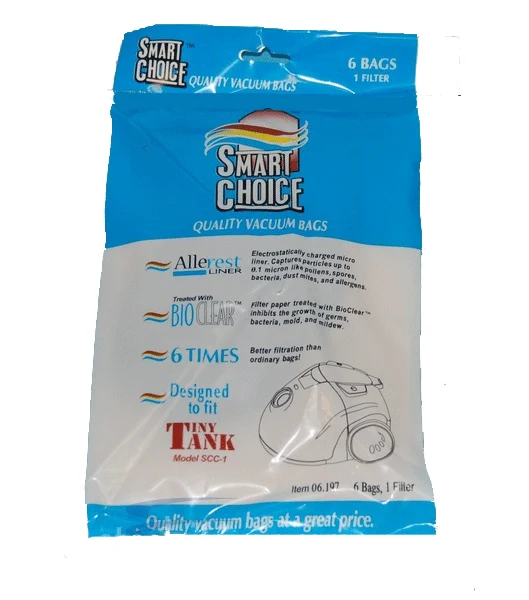 Carpet Pro Tiny Tank Vacuum Cleaner Paper Bag 6.197 - 6 Bag + 1 Filter