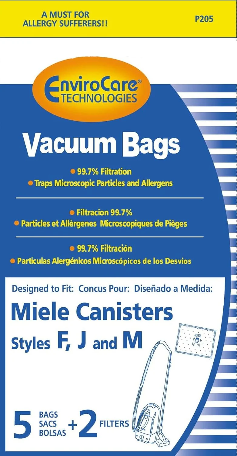 Miele F J M Microfiltration Vacuum Synthetic Cloth Bags - 5 Bags 2 Filters - Generic