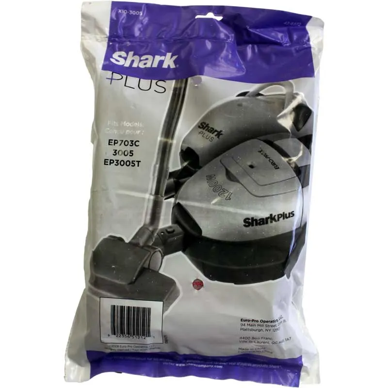 EuroPro Shark Plus EP3005T / 3005 Vacuum Cleaner Bags - 10 Pack